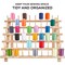 JumblCrafts Wooden Thread Rack Holder. 60-Spool Thread Organizer Rack W/ Hooks & Flip-Out Legs, 16.1”x1.9”x13.2”